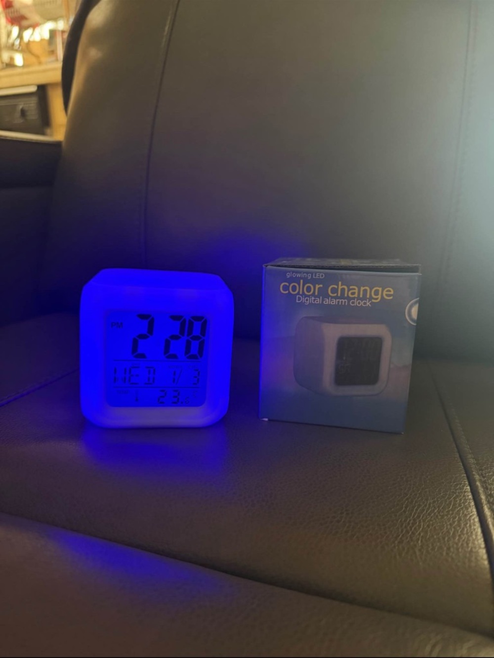 Glowing LED Color Change Digital Alarm Clock - Blue